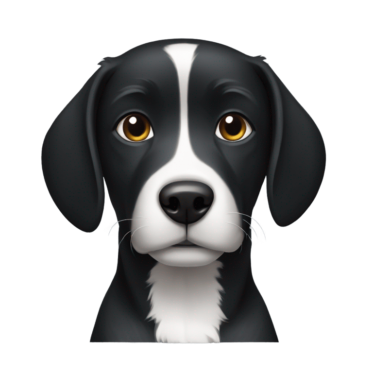 genmoji：黑狗胸带白条