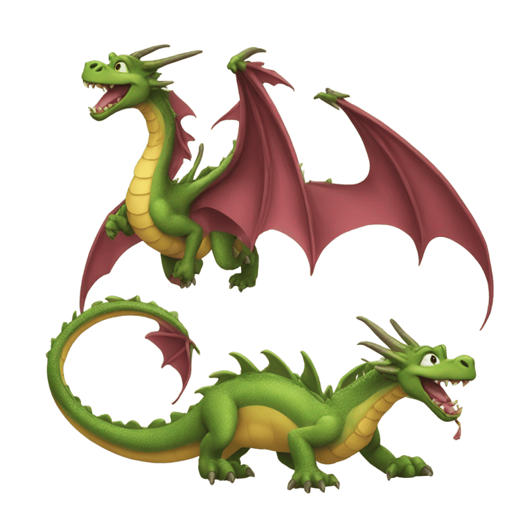 genmoji : A goofy dragon and aser