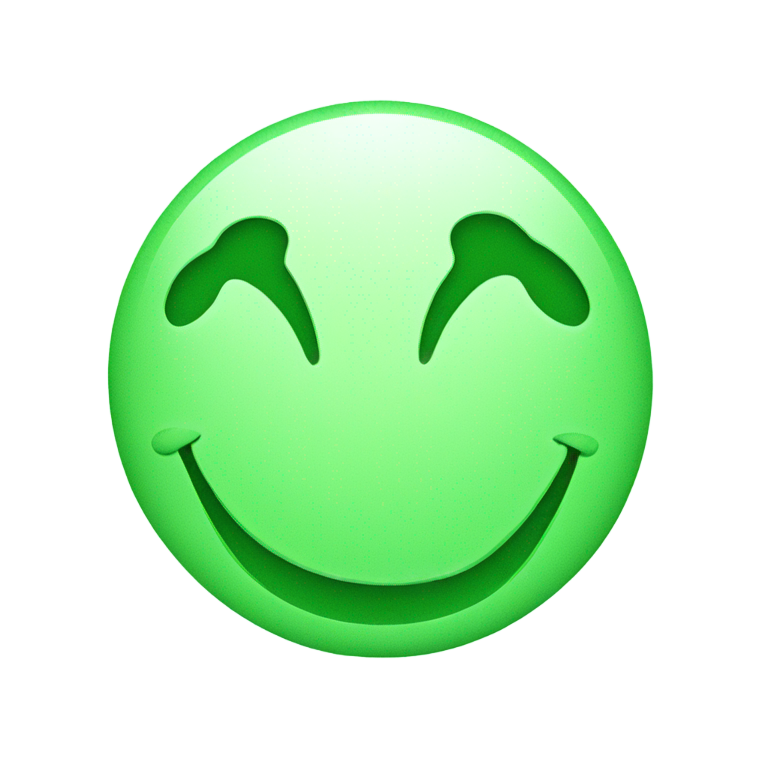 genmoji：A mint green smiley face
