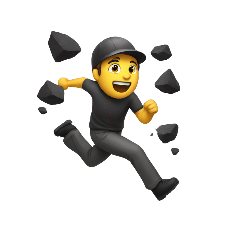 genmoji : Homme avec du charbon et des mouches coulant sur son visage