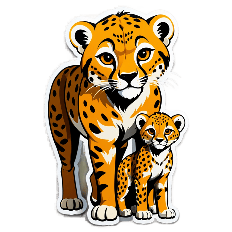 genmoji : Un guépard avec un petit guépard