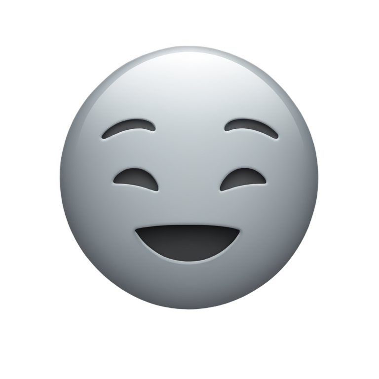 genmoji：Gray words "Happy face with heart"