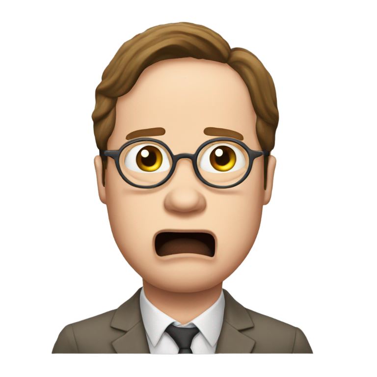 genmoji：德怀特·施鲁特吃薄荷糖