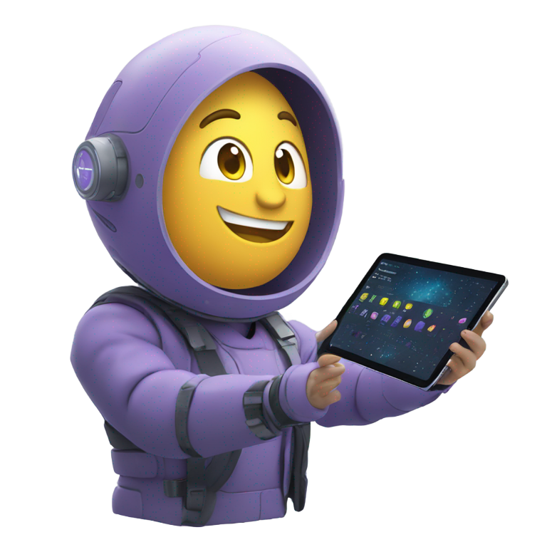 genmoji : Magical AI assistant projecting personalized style dashboard in the sky, user smiling with approval