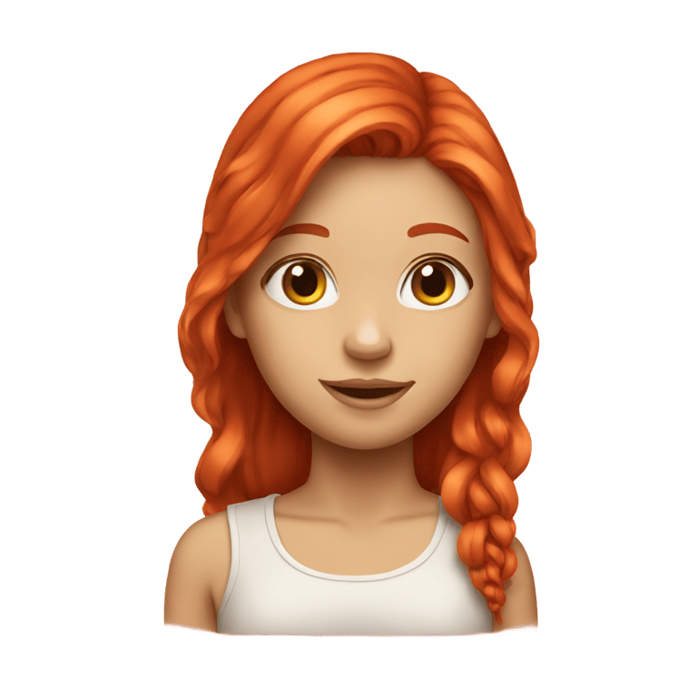 genmoji : Une fille aux cheveux roux