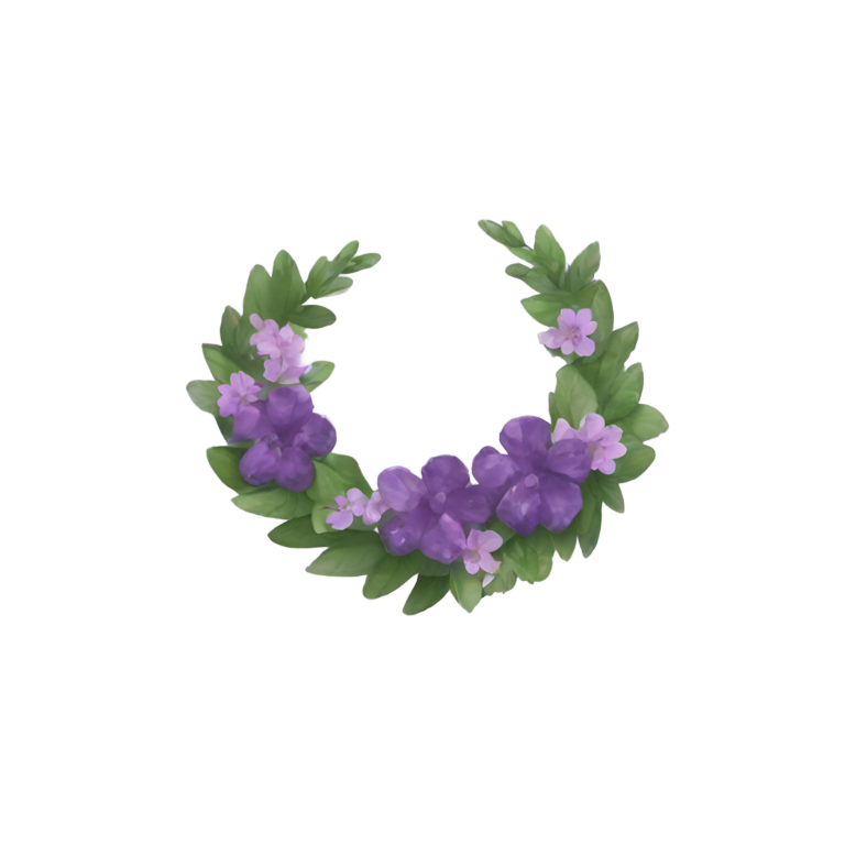 絵文字：アメジストと花のリース