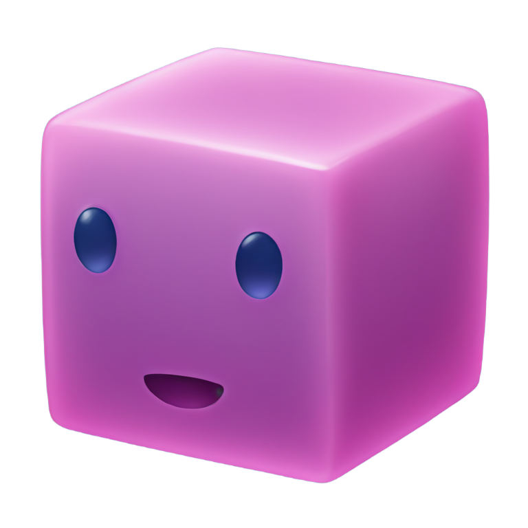 genmoji: A jelly Blue cube