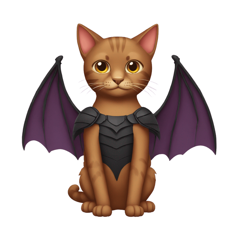 genmoji: Brown cat with bat wings