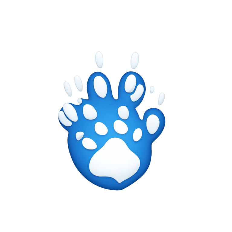 絵文字：Blue cougar paw in a heart