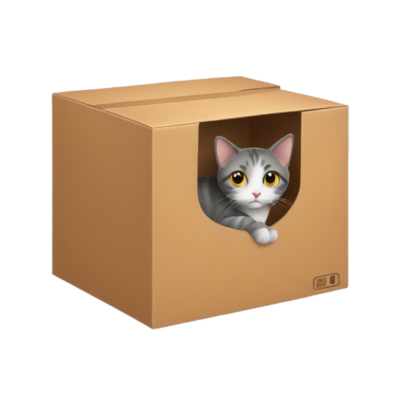 genmoji: Cat in a box