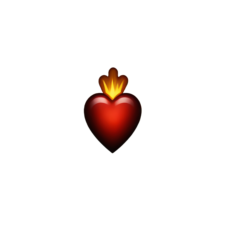 genmoji : Cœur sacré rouge et noir, iconographie religieuse