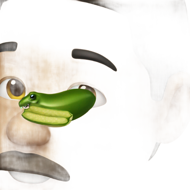 genmoji : Drake buvant une cornichon