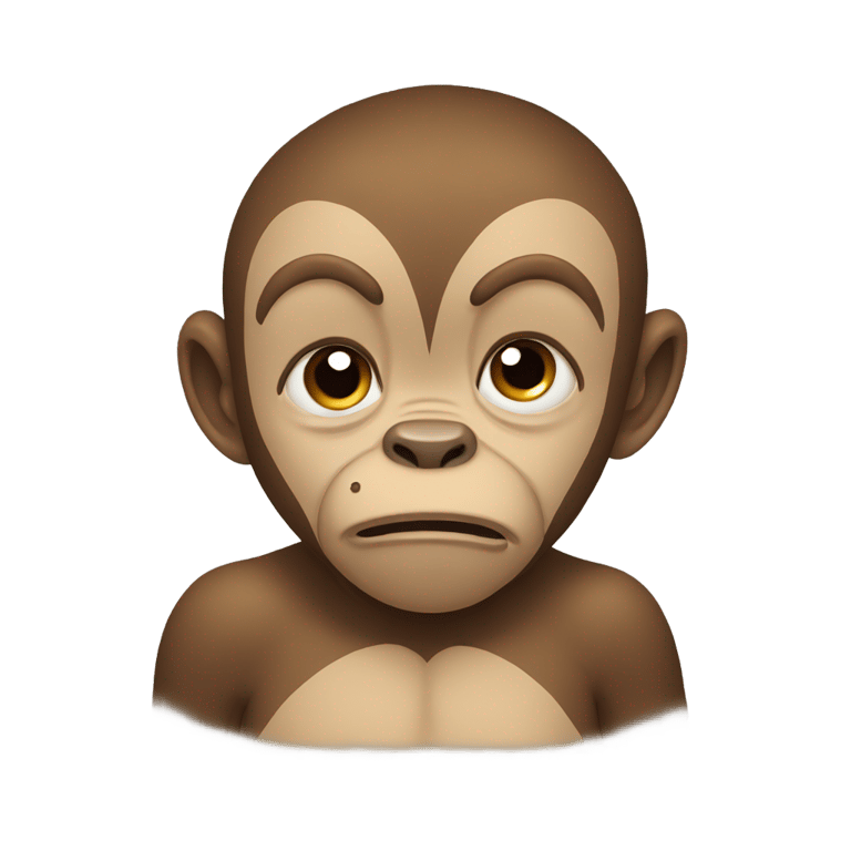 genmoji: A crying monkey, tears 😢