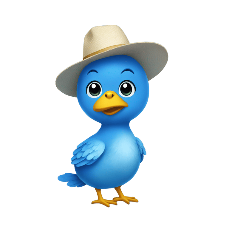 genmoji : A blue chick with  hat