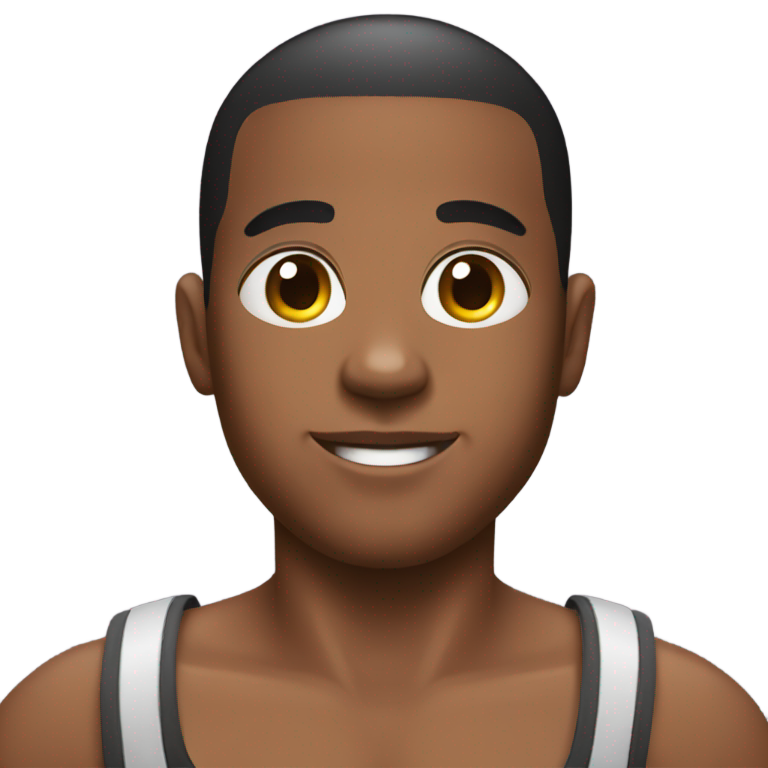 genmoji：黑发平头黑人男子手持婴儿油