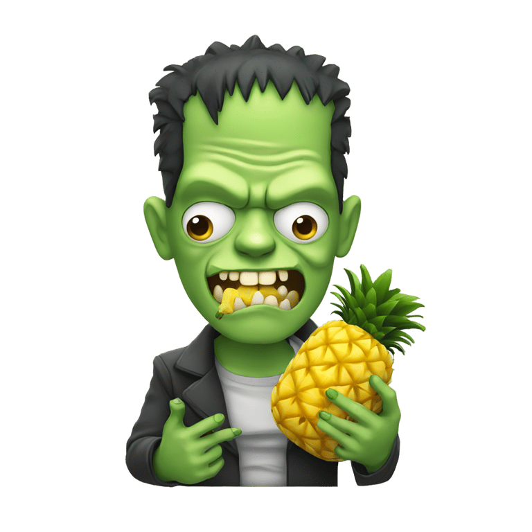 genmoji：弗兰肯斯坦吃菠萝
