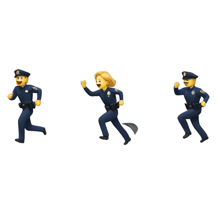genmoji: person getting chased by cops