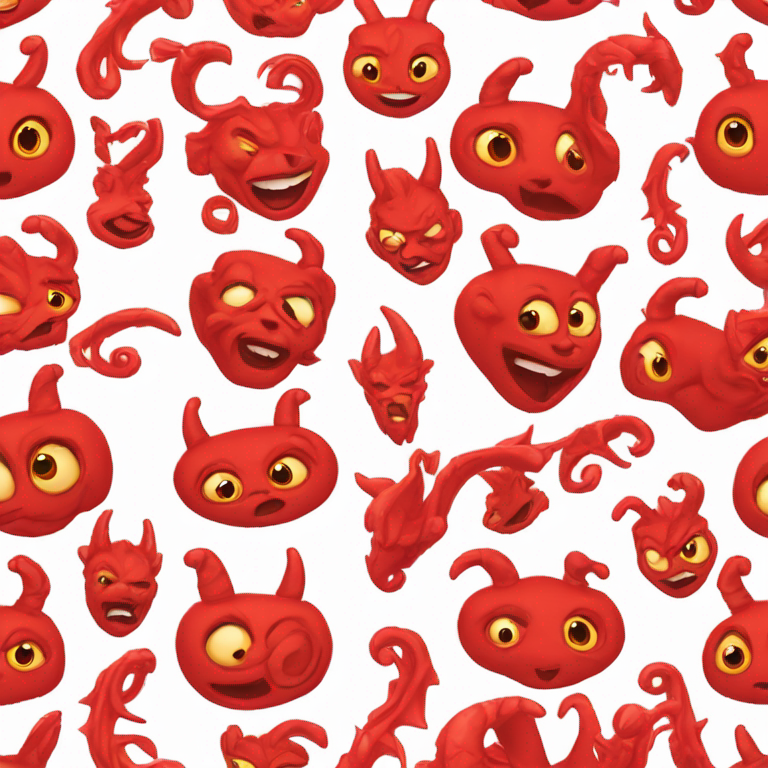 genmoji：红色脸庞带小恶魔角和小生殖器