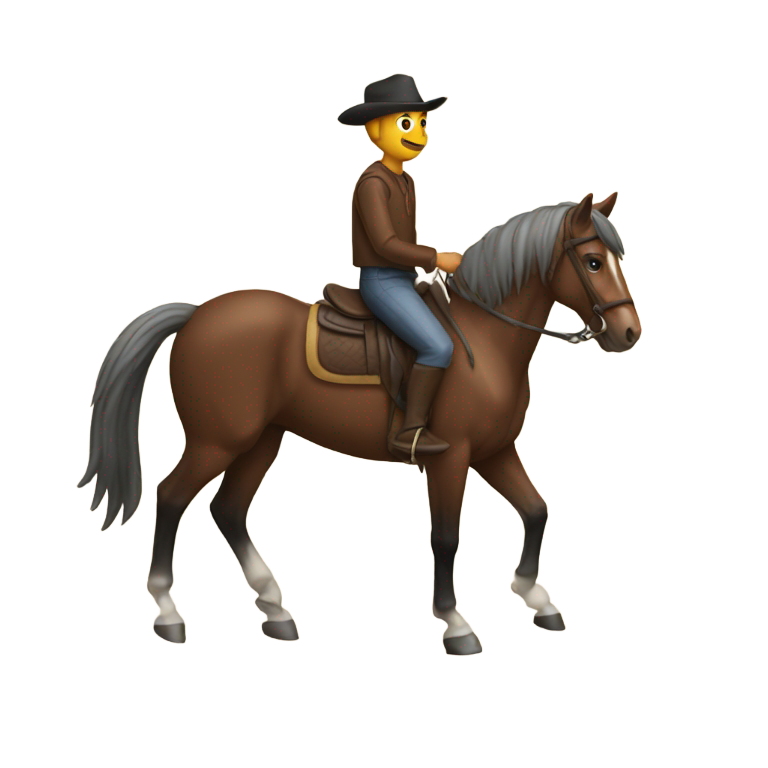 genmoji: 1 man 1 horse