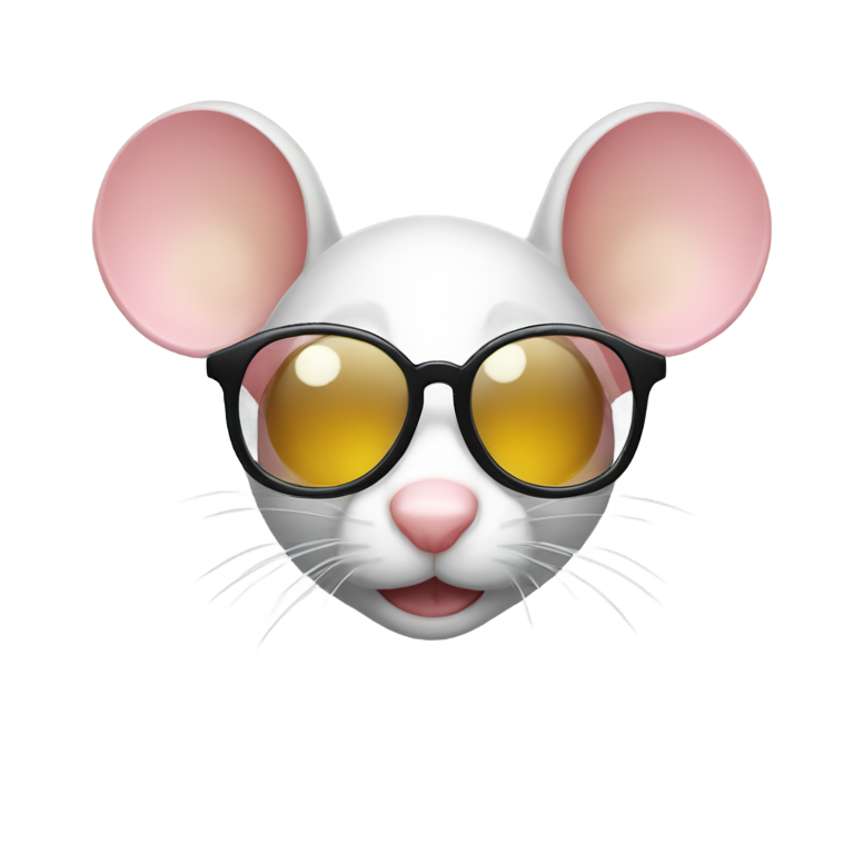 絵文字：Mouse in awiator-glasses