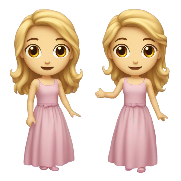 genmoji：一个穿着可爱长裙的女孩在问“你好吗？？”