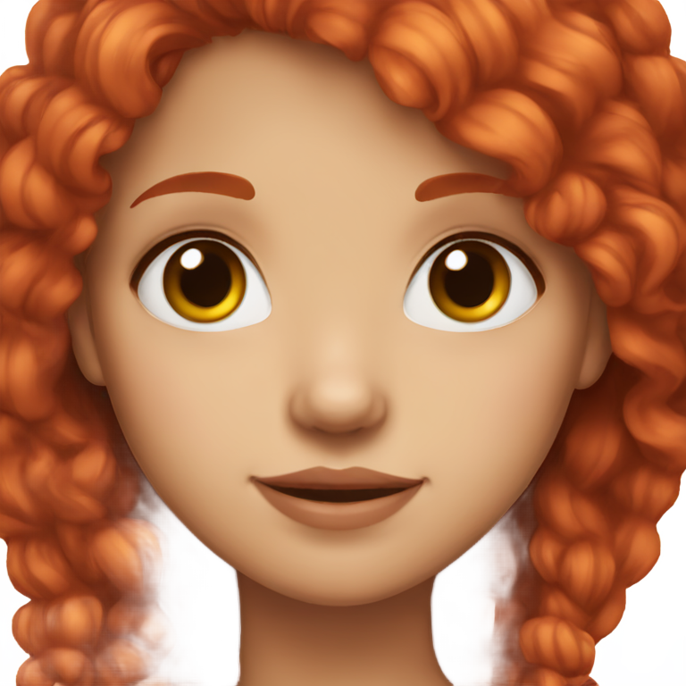 genmoji：樱桃红发棕眼的女孩，鼻子上有穿环。