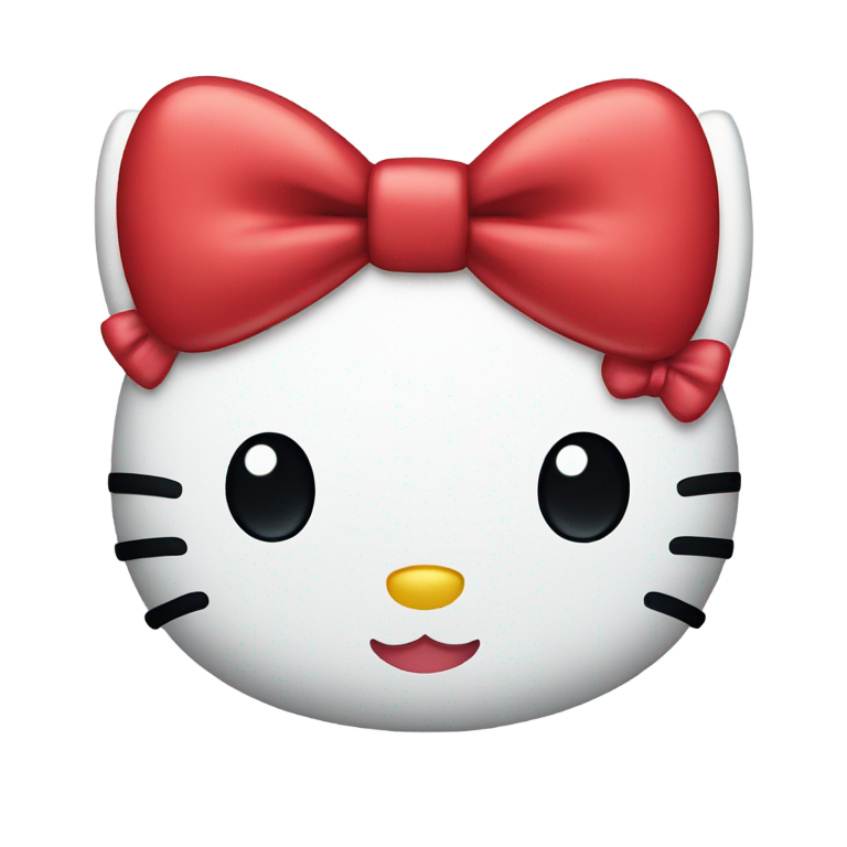 genmoji : Bonjour Kitty, nœud rouge