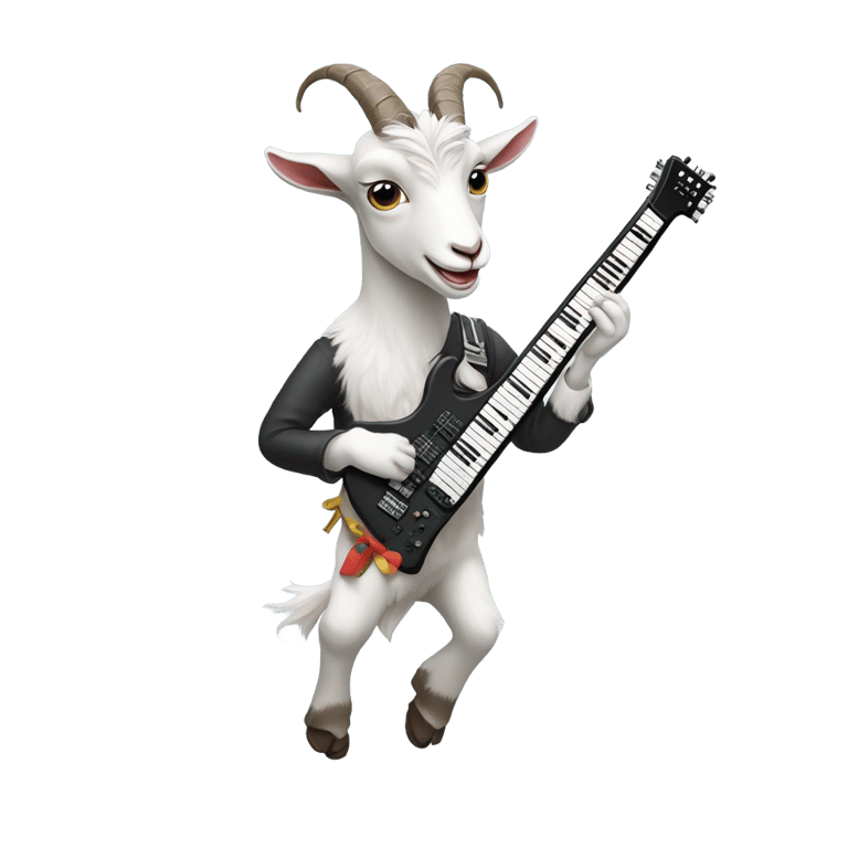 genmoji : Une chèvre jouant d'un keytar Yamaha SHS-200