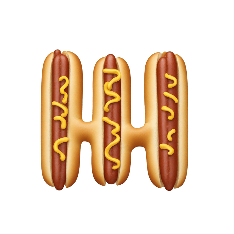 絵文字：ホットドッグで作ったアルファベットの「h」