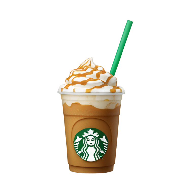 genmoji : Frappé caramel Starbucks