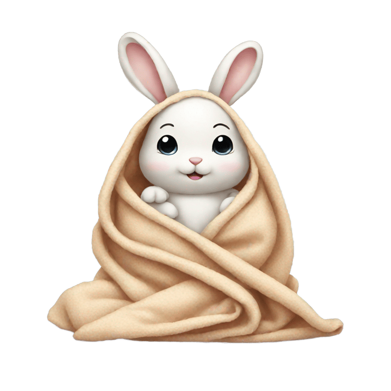 genmoji : baby bunny swaddled in a blanket