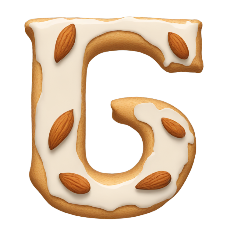 絵文字：アーモンドペイントで作られた「d」の文字