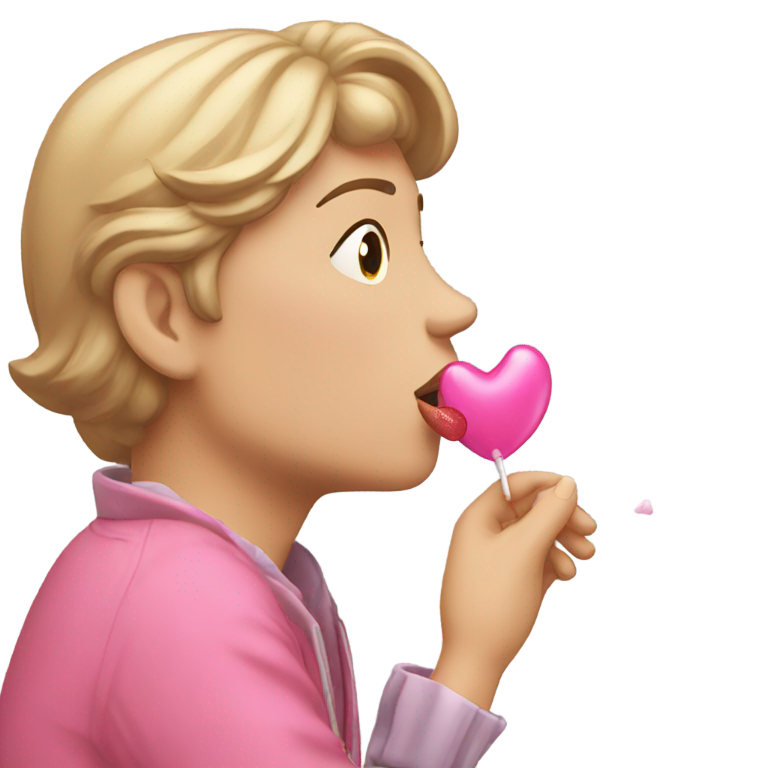 genmoji：侧脸吹一个粉红色的吻给别人
