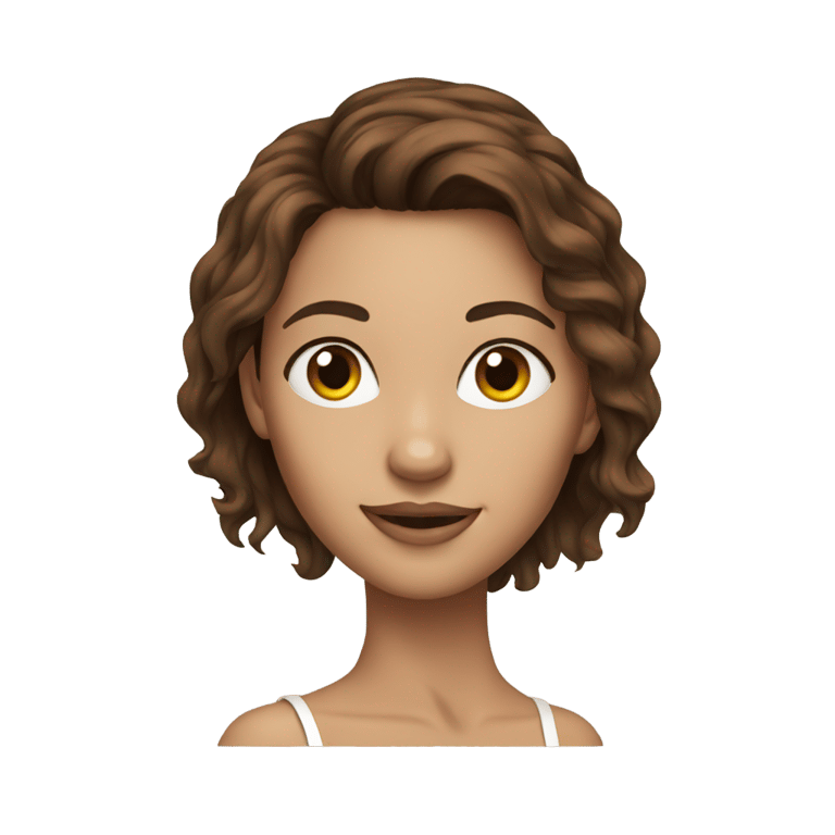 genmoji : hot girl with brown hair