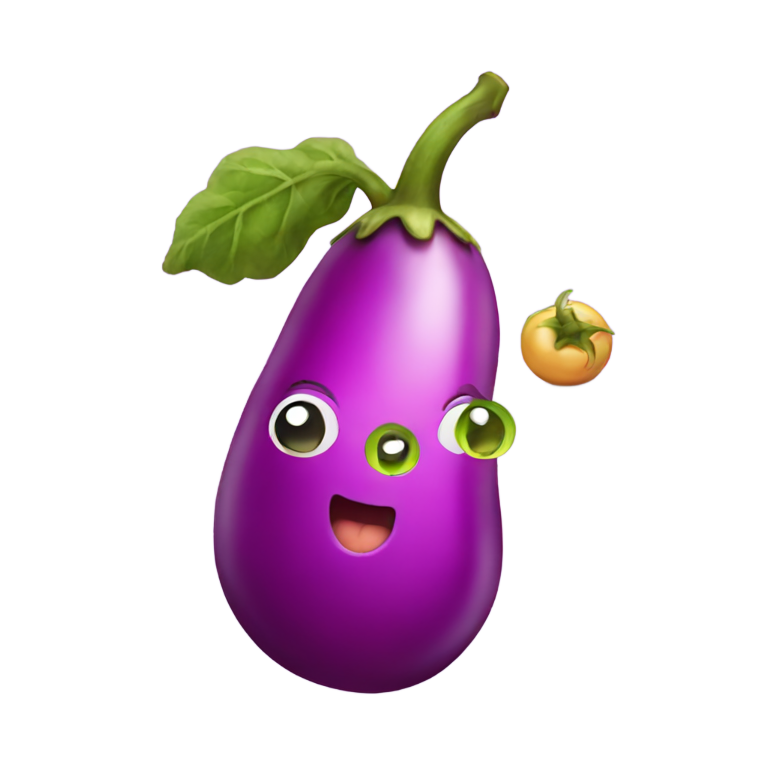 絵文字：ピンクの🍆🪱