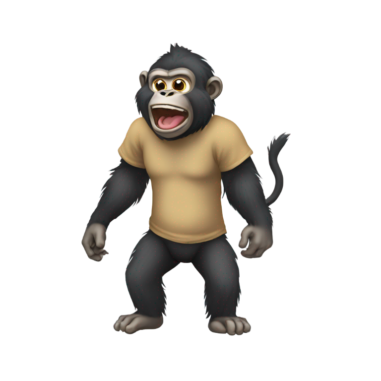 genmoji : Singe péteur avec t-shirt de gorille