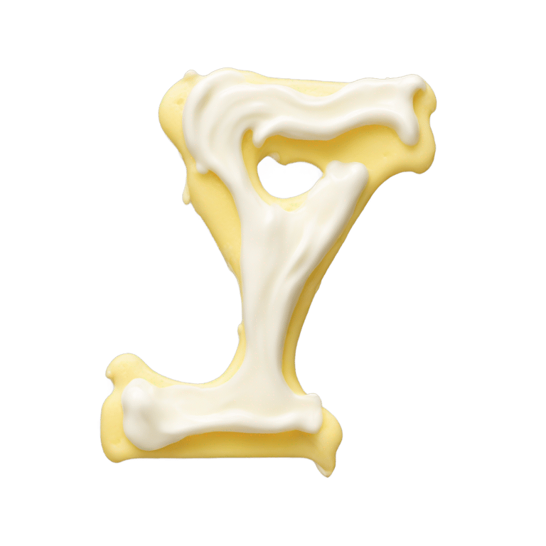 genmoji : Letter y made out of yogurt