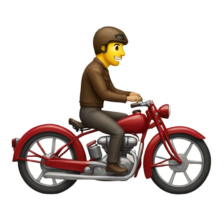 genmoji：骑在明信片上的人