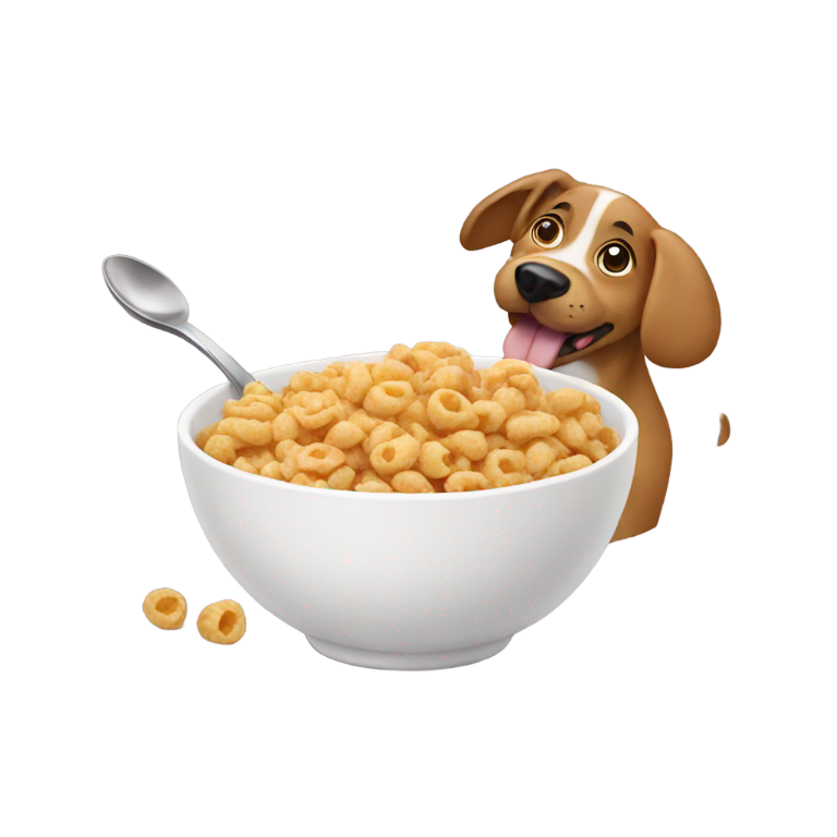 genmoji：狗狗吃麦片