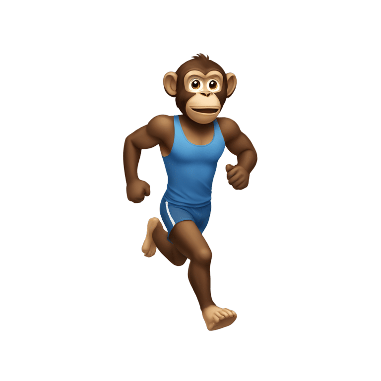 絵文字：A monkey running in gym clothes