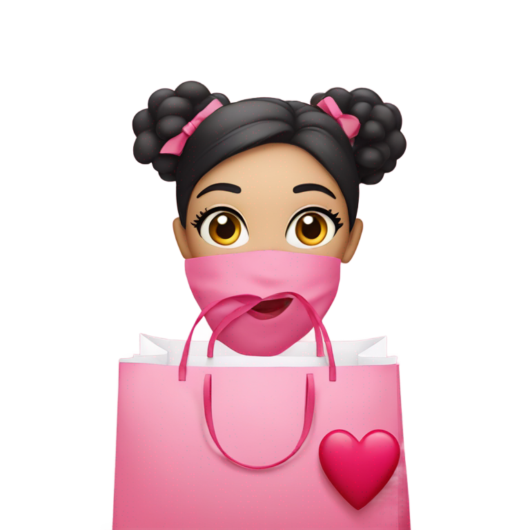 genmoji：粉色心形携带丝芙兰购物袋