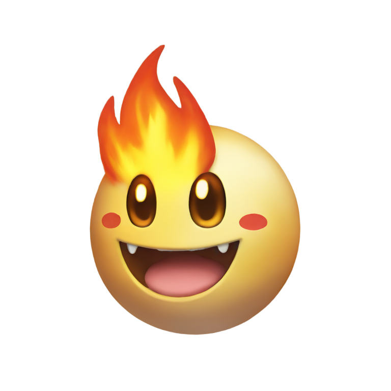 genmoji: A pokemon whit a fire warm