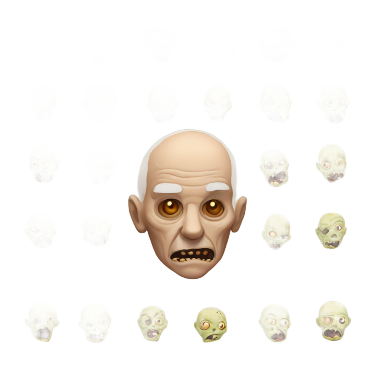 genmoji: zombie emoji and old bald man emoji combined into one