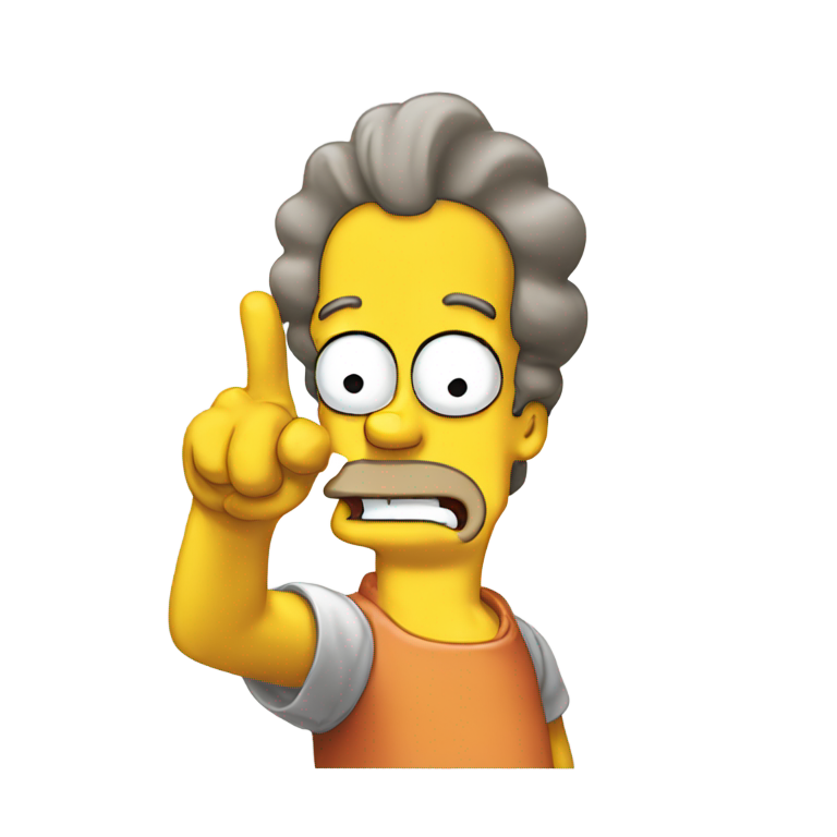 genmoji: a simpson character pointing to the right