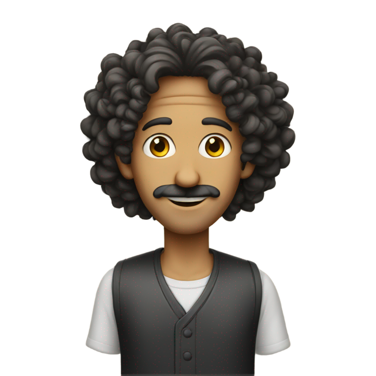 genmoji : Juif avec un grand nez et deux mèches de cheveux bouclés à l'avant