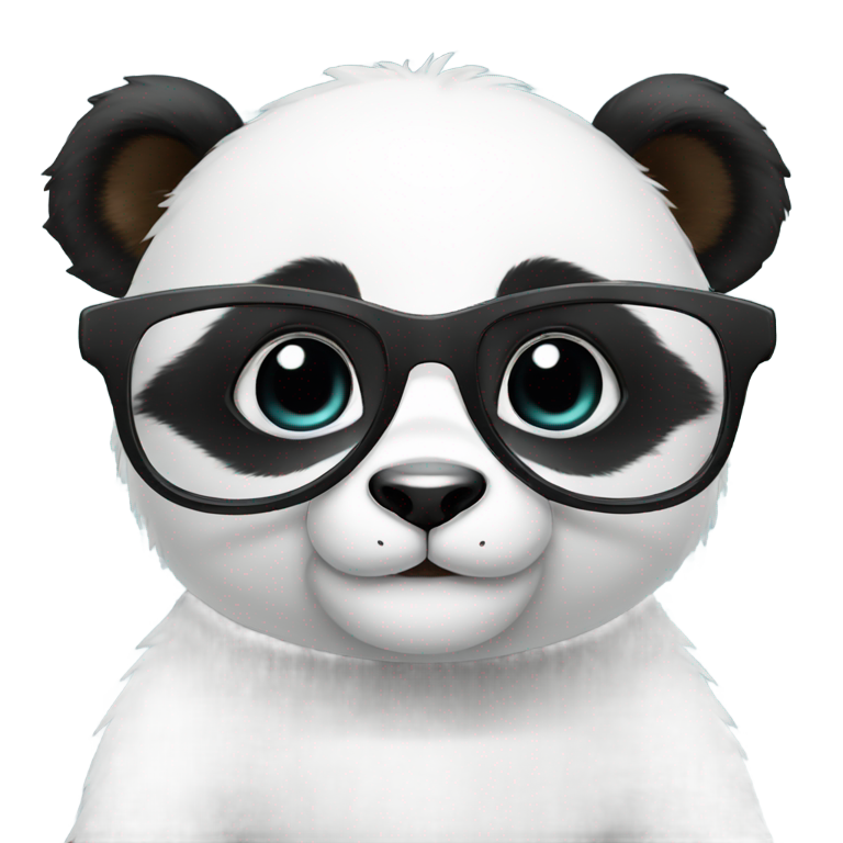 絵文字：めがねをかけたパンダの赤ちゃん