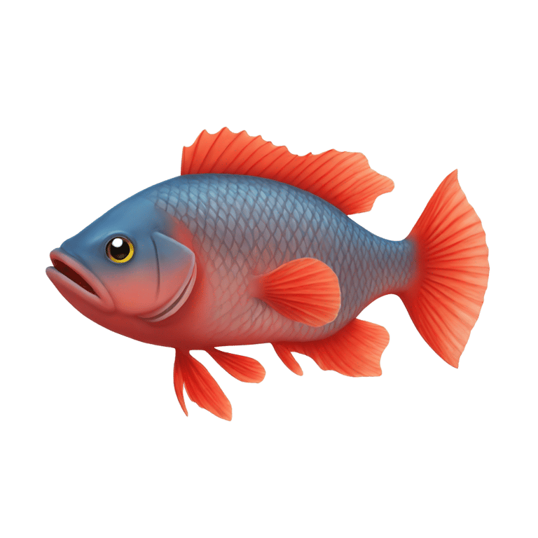 genmoji : Red fish with stink lines