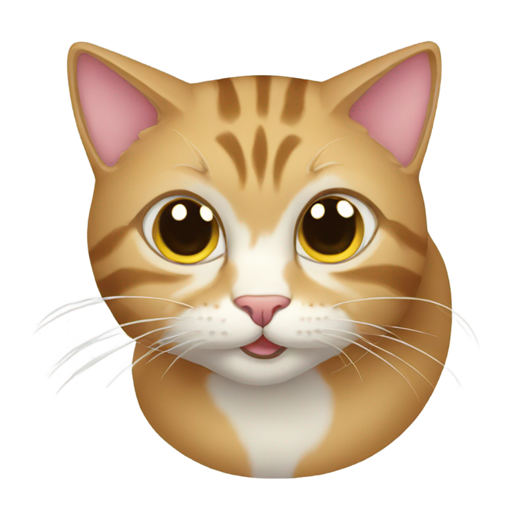 絵文字：猫が食べる