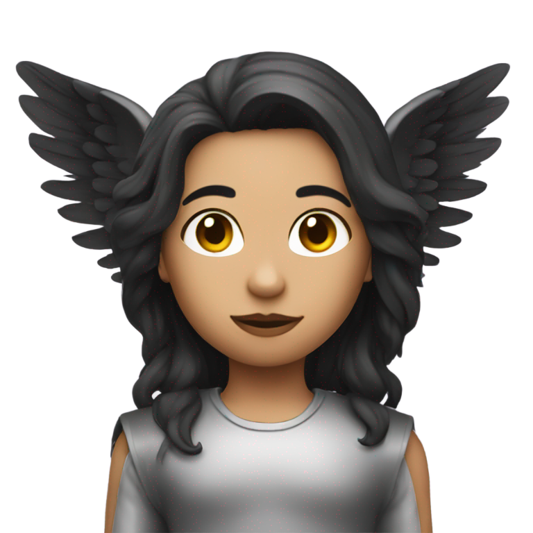 genmoji：带光环和黑色翅膀的黑暗天使