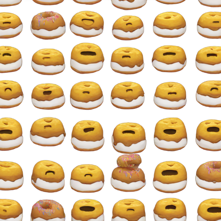 genmoji: A smiley in the shape of the donut cop from gumball